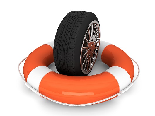 Lifebuoy with wheel tyre